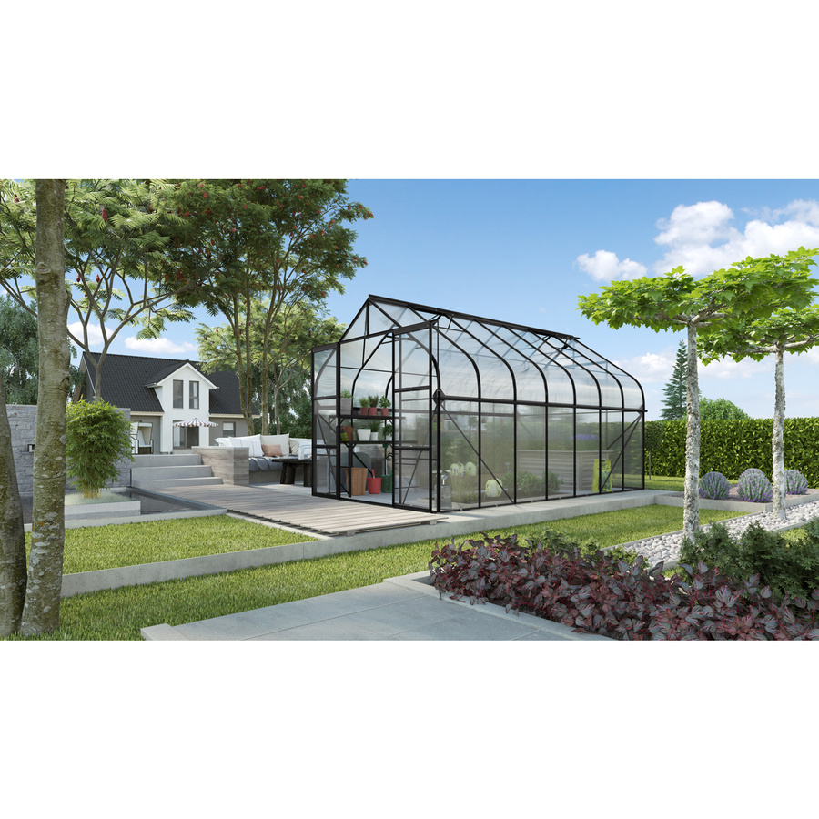 Vitavia Gewächshaus Diana 11500 Schwarz mit Polycarbonat-Dach und Aluminiumrahmen für die Pflanzenzucht - Bild 2