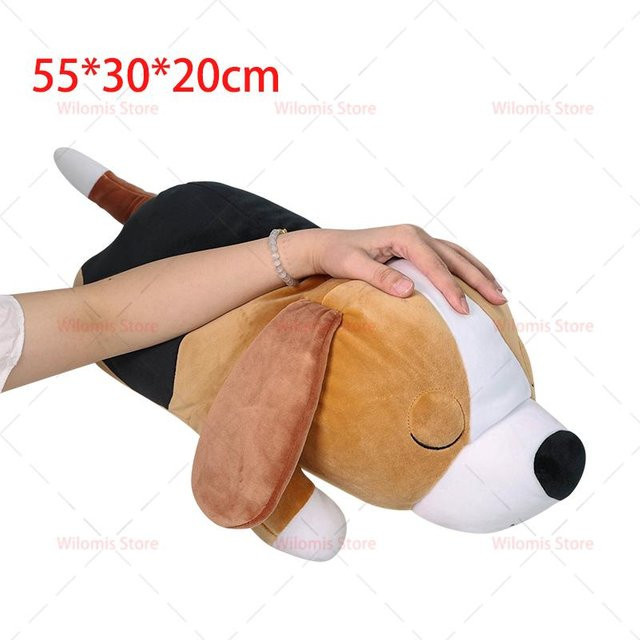 Yiran toy Hundestofftier, Schlafender Dackel Corgi Shiba Inu, Plüsch / Textil, Braun - Bild 1