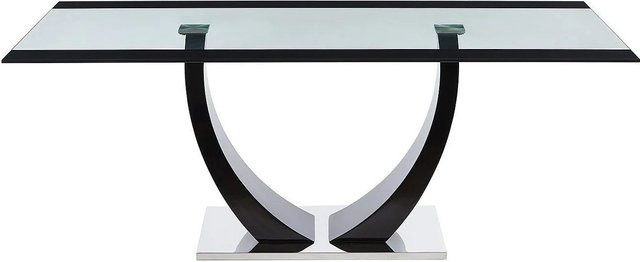 Vente-unique Esstisch Mezzo aus Glas und MDF, rechteckig, transparent/schwarz - Bild 1