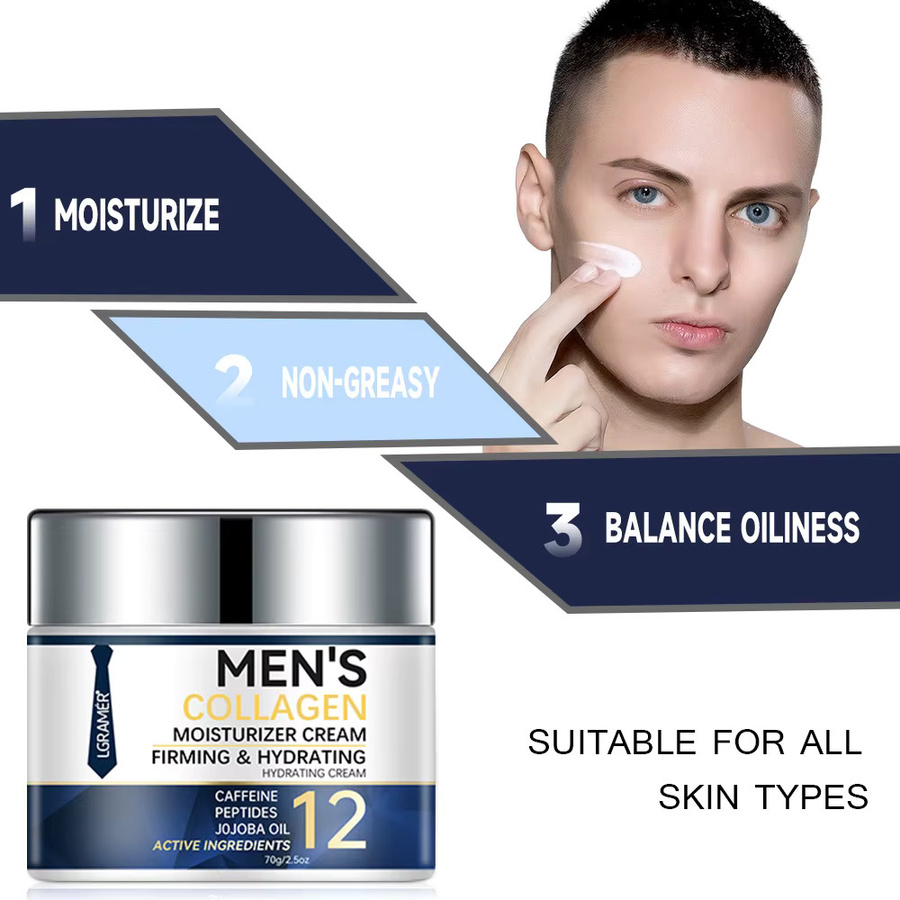 LGRAMER Retinol Creme für das Gesicht, Herren, mit Kollagen, reife Haut - Bild 4