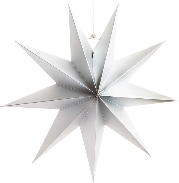 Rico Design Papierstern zum Auffalten in Silber Matt für Weihnachten, Durchmesser: 28 cm - Bild 1