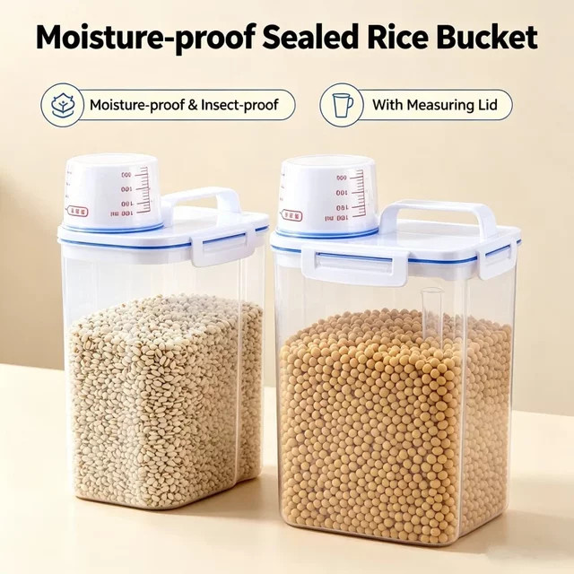 DUTRIEUX Küchen-Aufbewahrungsbox transparent, luftdicht und insektensicher, 1,5 kg bis 2 kg, ideal für Getreide und Mehl - Bild 1