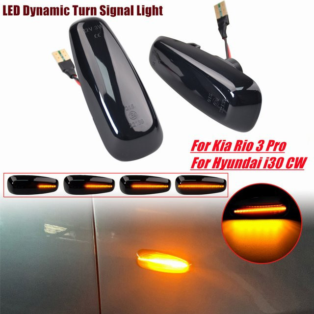 Malcayang LED Dynamische Sequentielle Seitenmarkierungs-Blinker für Kia Ceed ED Pro Rio 3 UB Carens Rondo 7 UN, 2 Stück - Bild 1