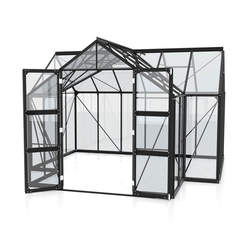 Vitavia Gewächshaus Clarus in Schwarz mit 13 m² Fläche, Aluminiumrahmen und Einscheibensicherheitsglas - Bild 2