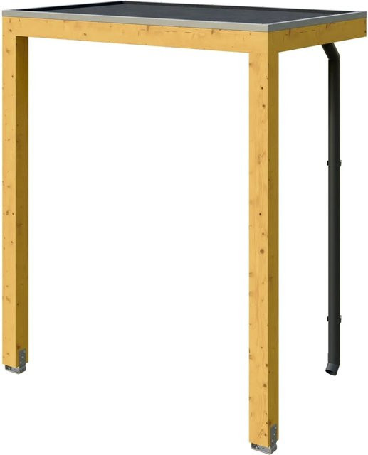 Skan Holz Vordach Fehmarn Flachdach aus Fichte in Eiche Hell, Breite: 200 cm, Tiefe: 125 cm, Höhe: 220 cm - Bild 1