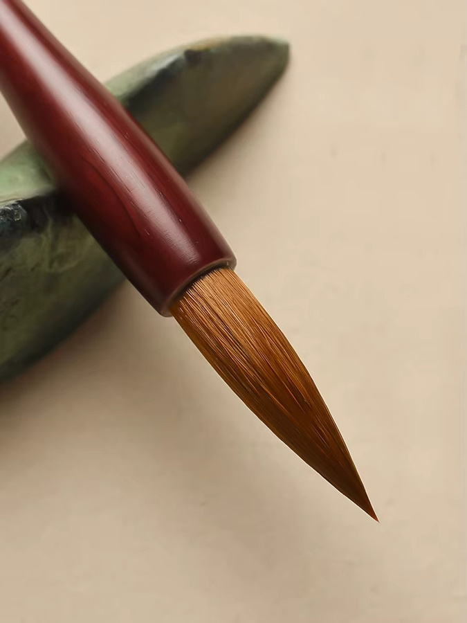 CICILEVEI 3er-Set Kalligraphie-Schreibpinsel aus Redwood mit Wieselwolle-Haar in Braun und Multicolour für Übungssätze - Bild 2