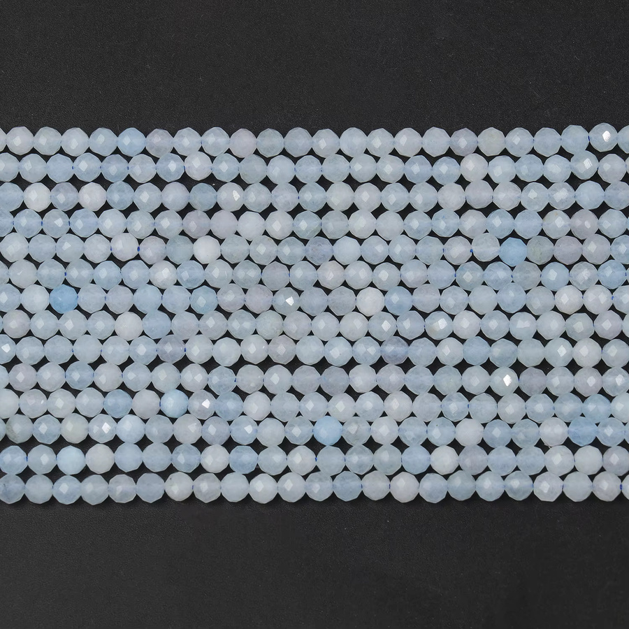 AOHAYOOMQ Perlen Aquamarin, Blau, 15'' - Bild 3