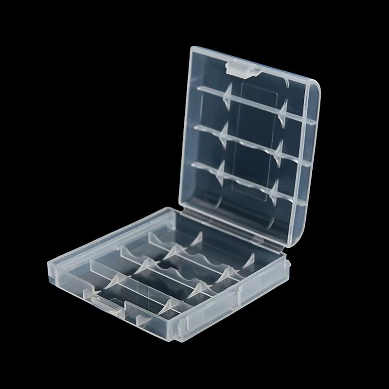 Batteriespeicher Box aus Hartplastik mit 2 4 oder 8 Steckplätzen für AA und AAA Batterien, transparent - Bild 2