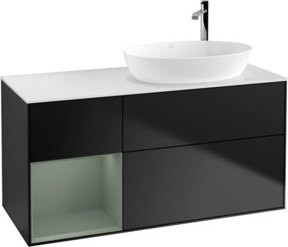 V&B Waschtischunterschrank Finion mit Wandbeleuchtung, Blau lackiert, Breite: 120 cm, Tiefe: 50,1 cm, Höhe: 50,1 cm - Bild 1