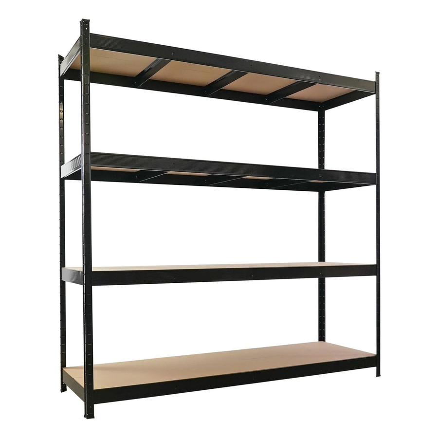 PROREGAL HERCULES Profi Schwerlastregal in Schwarz mit 4 MDF-Ebenen, B/T/H: 200 x 60 x 200 cm - Bild 2