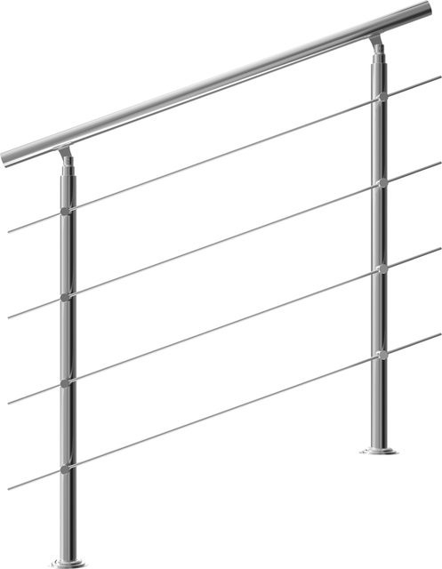Treppengeländer aus Edelstahl von MONZANA in Silber, gebürstet, Breite: 120 cm - Bild 1