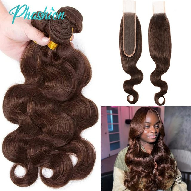 Phashion Haarverlängerungen, schokoladenbraun, gewellt, 100 % Remy-Haar - Bild 1