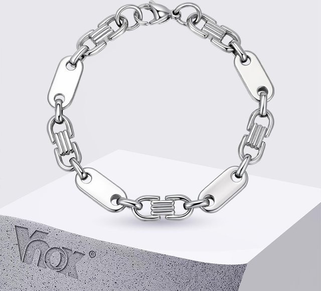 VNOX Kettenarmband Edelstahl, Silber, Herren - Bild 1