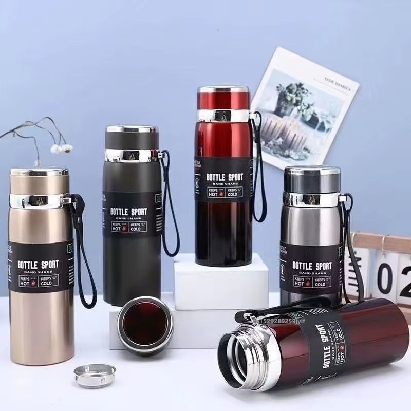 Simbuid Thermoskanne aus Edelstahl als Vakuum-Isolierflasche für Heiß- und Kaltgetränke, Farbe: Silber, Volumen: 800 ml oder 1000 ml - Bild 2