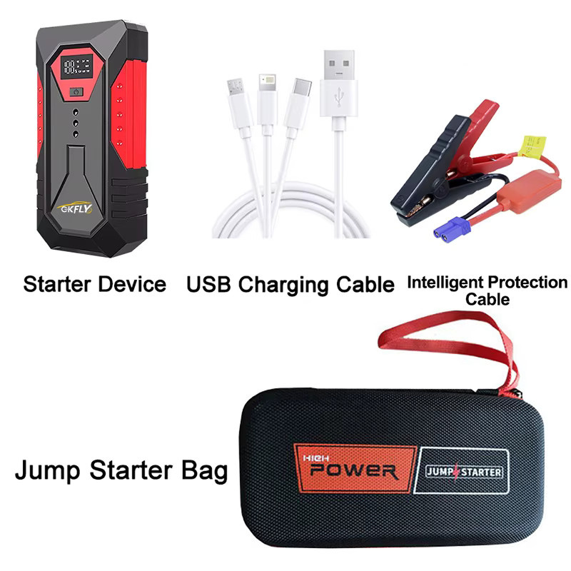 GKFLY Tragbares Auto-Starthilfe Powerbank Autobatterie-Booster 12V Startgerät für Benzin und Diesel in Schwarz oder Grün - Bild 5