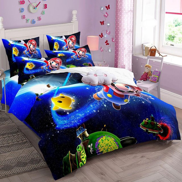 Paslu Bettwäsche-Set Super Mario mit Bettbezug und Kissenbezug, Mehrfarbig, B/H: 245 x 210 cm - Bild 1