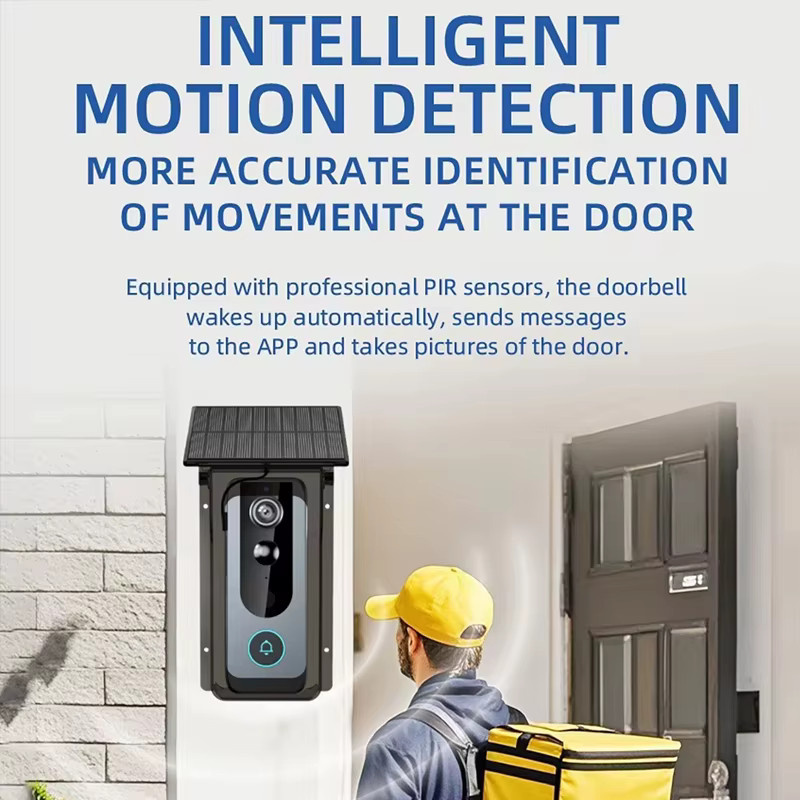 Luxuglow Tuya Smart Home Video Intercom mit Solar Kamera und IP65 wasserdichter Outdoor Drahtlose Türklingel in Schwarz - Bild 4