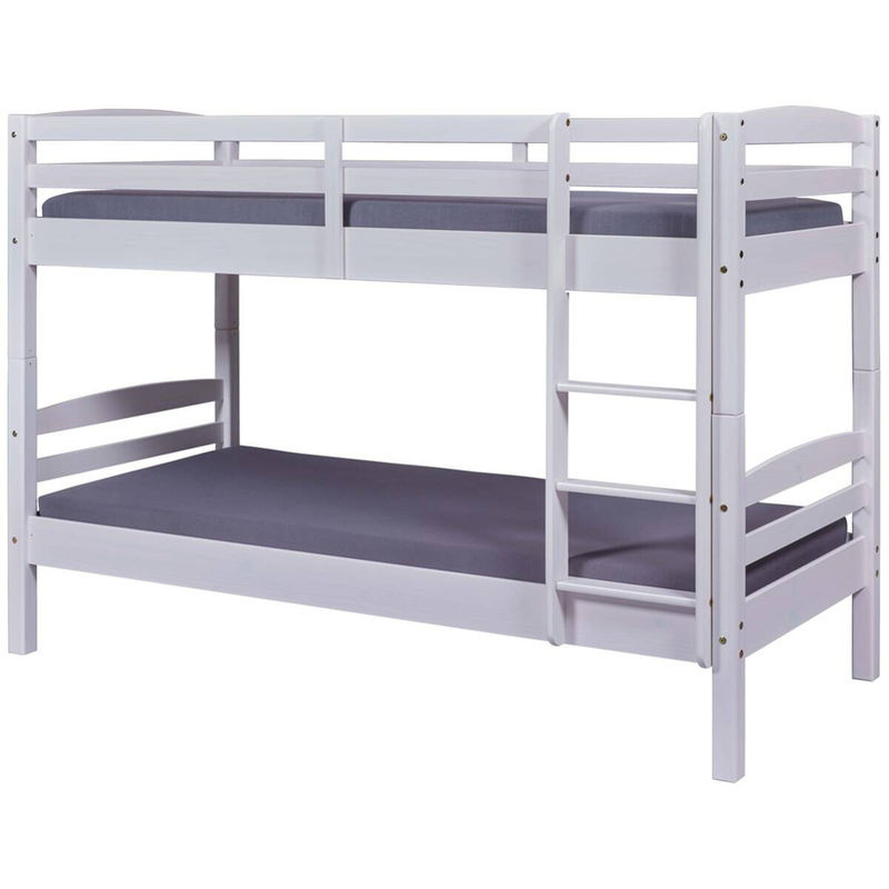 Inter Link Kinder Etagenbett Annika aus Kiefer Massivholz, Weiss lackiert, B/T/H: 90 x 200 x 146,5 cm - Bild 4