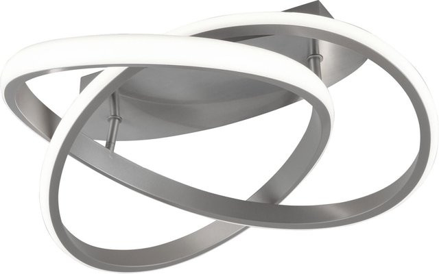 Reality Deckenleuchte Course in Nickel matt und Weiß aus Metall und Kunststoff, Höhe: 19 cm, Durchmesser: 45 cm - Bild 1