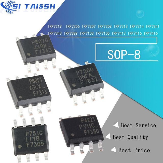 10 Stück Si Tai&SH IRF-Serie MOSFET Transistoren in Schwarz (SOP) - Bild 1