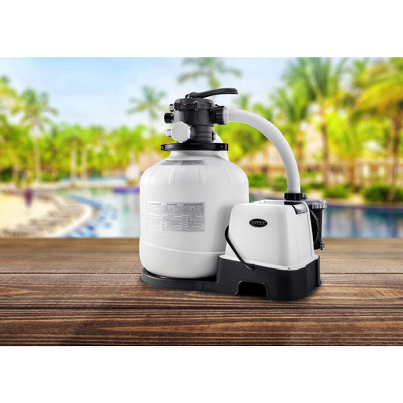 Intex Krystal Clear ECO Sandfilteranlage mit Salzwassersystem für Pools bis 56.800 l, Durchflussmenge: 8 m³/h, Farbe: Weiss - Bild 3