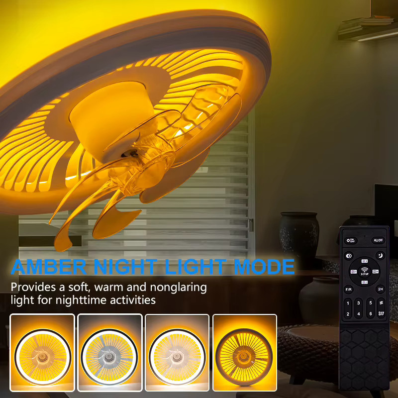 BENEWTON Deckenventilator mit Licht in Weiß, 360 Grad drehbar, dimmbar, mit App- und Fernbedienung, moderner Ventilator für das Wohnzimmer - Bild 4
