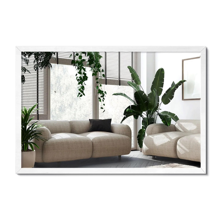 Wallfluent Rechteckiger Spiegel mit MDF-Holzrahmen in Weiß, Breite: 40 cm, Höhe: 60 cm - Bild 2