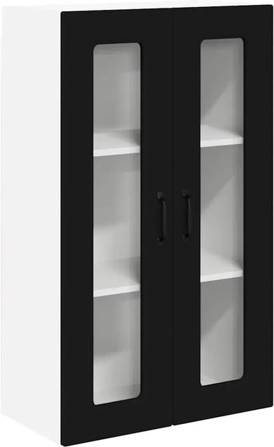 vidaXL Küchenwandschrank in Schwarz, Wandmontage, minimalistisches Design mit Scharniertüren, B/T/H: 60 x 31 x 100 cm - Bild 1