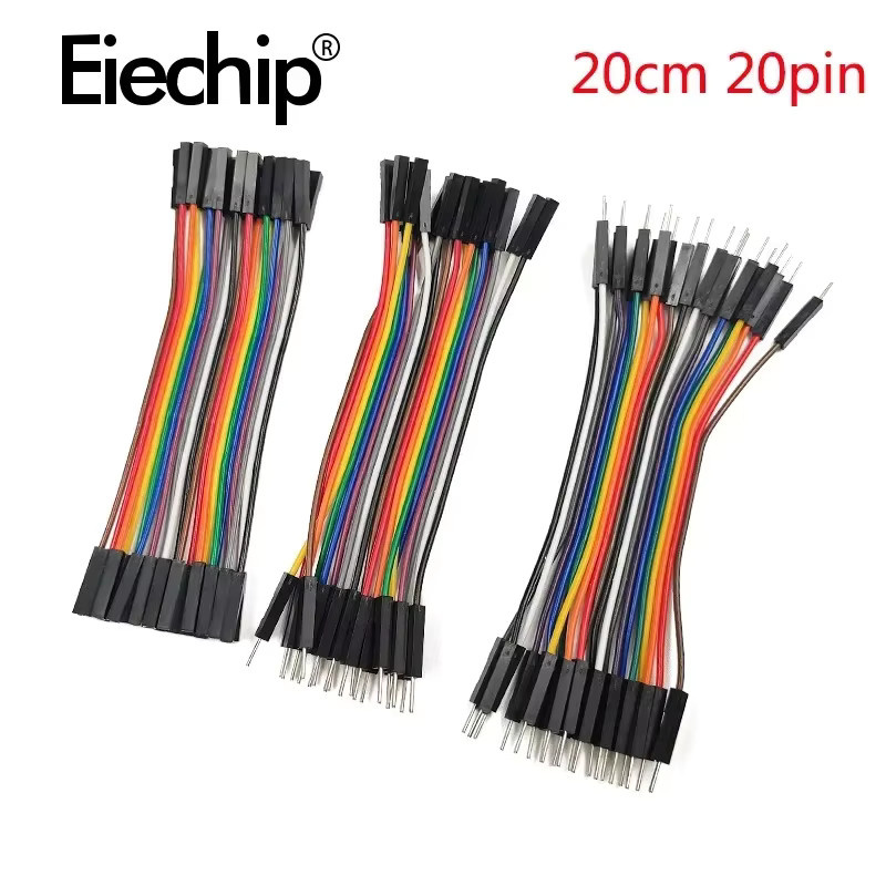 Dupont-Überbrückungskabel Set in Multicolor mit Stecker auf Stecker, Stecker auf Buchse und Buchse auf Buchse für Elektronik-Projekte - Bild 3