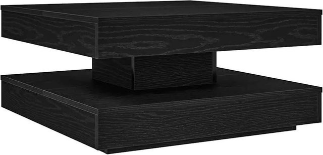 vidaXL Couchtisch modern mit 360-Grad drehbarer Tischplatte in Schwarz, B/T/H: 70 x 70 x 34,5 cm - Bild 1