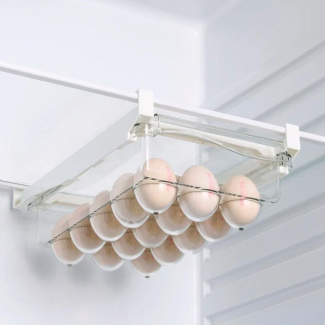 SEEQS Kühlschrank Organizer Transparent mit Fächern, Weiß - Bild 1