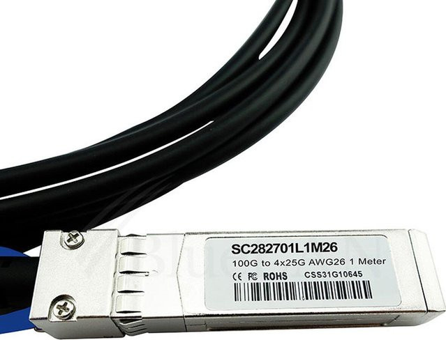 BlueLAN InfiniBand-Kabel QSFP28 auf 4xSFP28, Länge: 5 m, Schwarz (SC282701L5M26-BL) - Bild 1