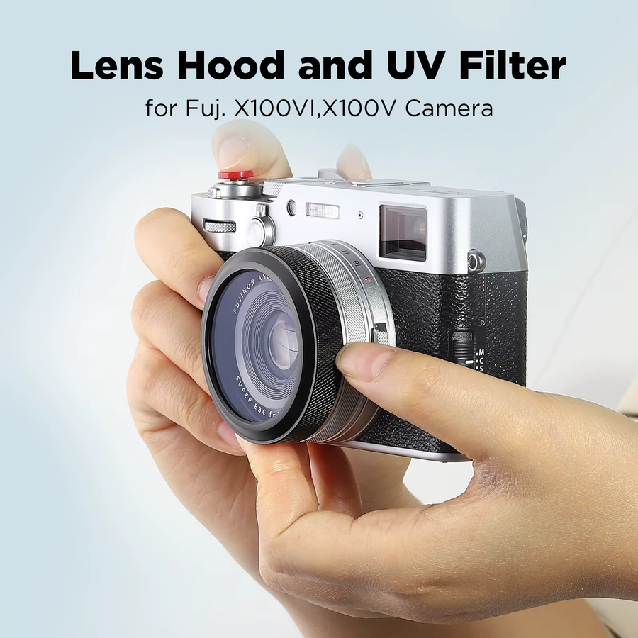 Haoge MC UV Kameraobjektivschutzfilter mit integriertem Adapterring für Fujifilm X100VI und Fuji X100V in Schwarz - Bild 2