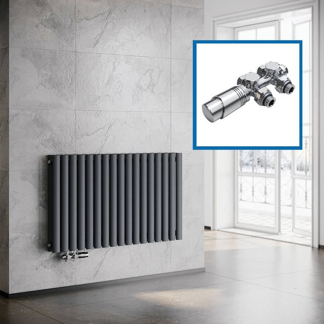 SONNI Röhrenheizkörper Wandheizkörper mit Mittelanschluss, Doppellagig, Anthrazit, Höhe: 100,3 cm, Breite: 60 cm - Bild 1