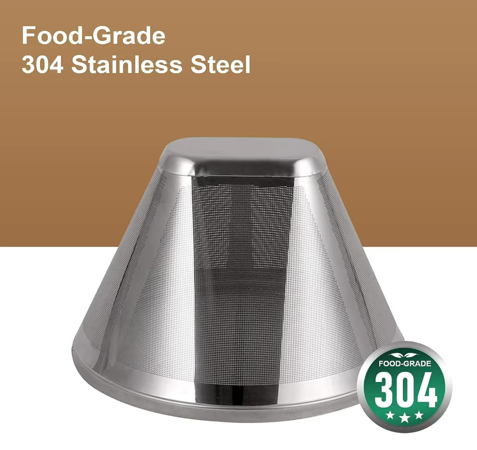 Ninja Wiederverwendbare Kaffeefilter aus Edelstahl 304 für Ninja Dual Brew Pro, Silber, Feinmaschiges Sieb - Bild 3