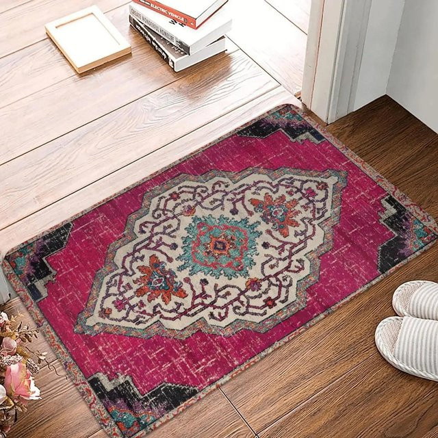 Lodestar Marokkanischer Ethnisch Teppich für Badezimmer, Küche oder Wohnzimmer, Mehrfarbig, B/T: 60 x 40 cm, Höhe: 1 cm - Bild 1
