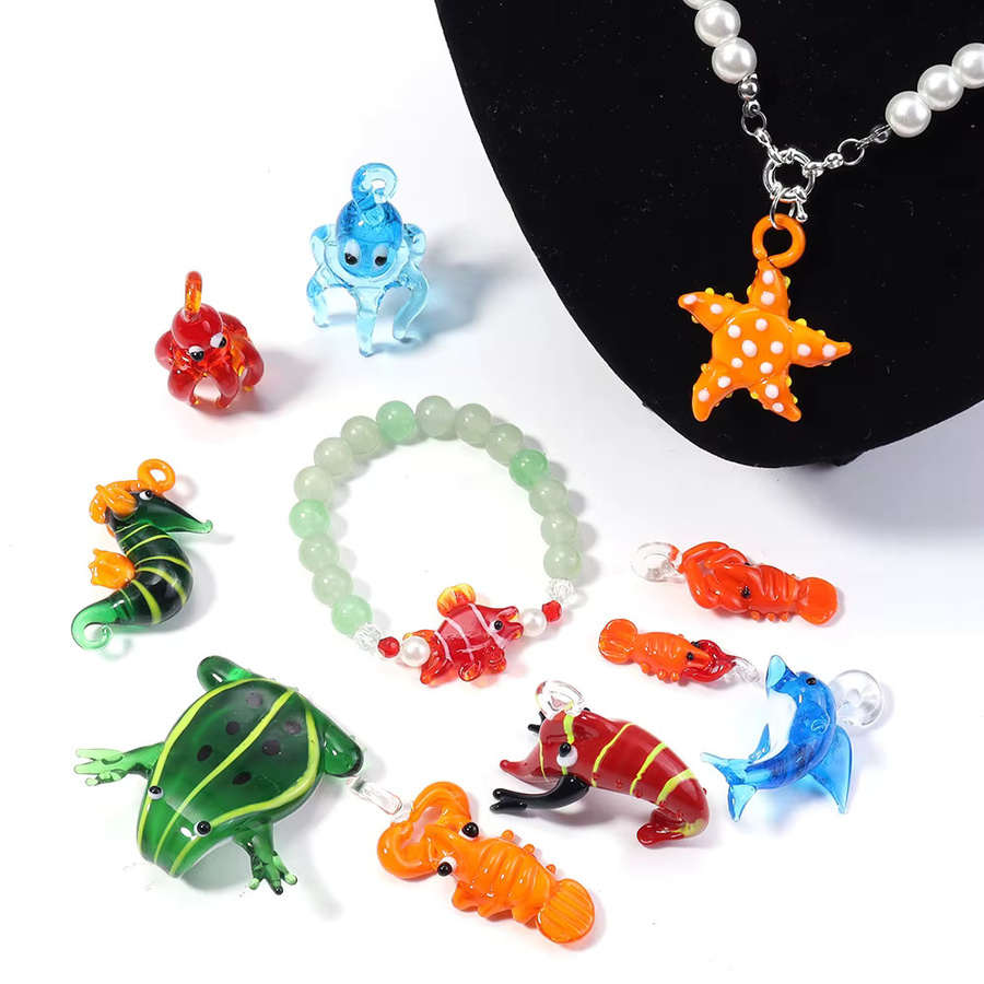 louleur Charms, Glas, Bunt, Tier Motive, Unisex - Bild 2