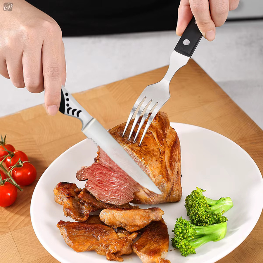 ALLWIN HOUSEWARE W Steakmesser aus Edelstahl in Silber mit hochglanzpoliertem Griff - Bild 2