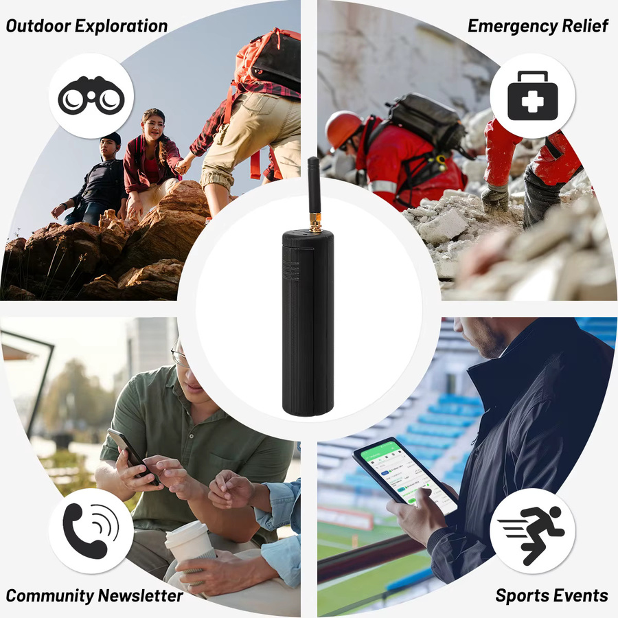 SR1 Meshtastic Device Lora Node Radio Repeater mit Seeed Studio XIAO SX1262 NRF52840 Modul, Schwarz, 2600 mAh - Bild 6