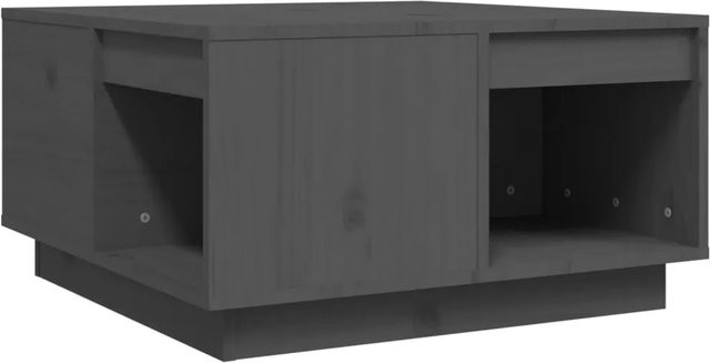 vidaXL Couchtisch aus massivem Kiefernholz in Grau, B/T/H: 60 x 61 x 32,5 cm - Bild 1