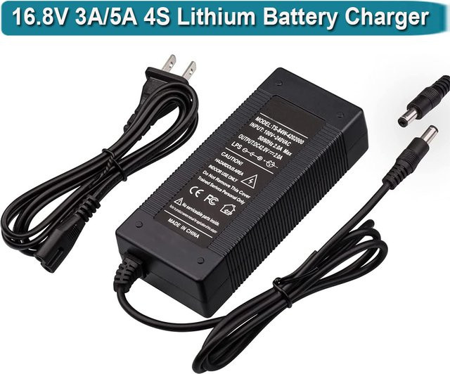 Riskcell Lithium-Ladegerät 14,8V 4S AC/DC Ladegerät mit 5,5 x 2,5 mm DC-Anschluss, Schwarz - Bild 1