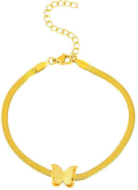 YIRAN Armband mit Schmetterling Anhänger, Edelstahl, Gold, Damen - Bild 1