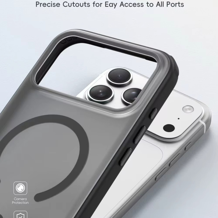 Vyimc Magnetische Transparente Schutzhülle mit kabelloser Ladefunktion für iPhone 16 Pro, 15, 14, 13 und 17 Pro Max, Blau, Mattes Design mit MagSafe Kompatibilität - Bild 3