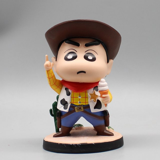 Bandai Crayon Shin Chan Cosplay Woody Cowboy Anime Actionfigur Multicolor, Höhe: 12 cm - Bild 1