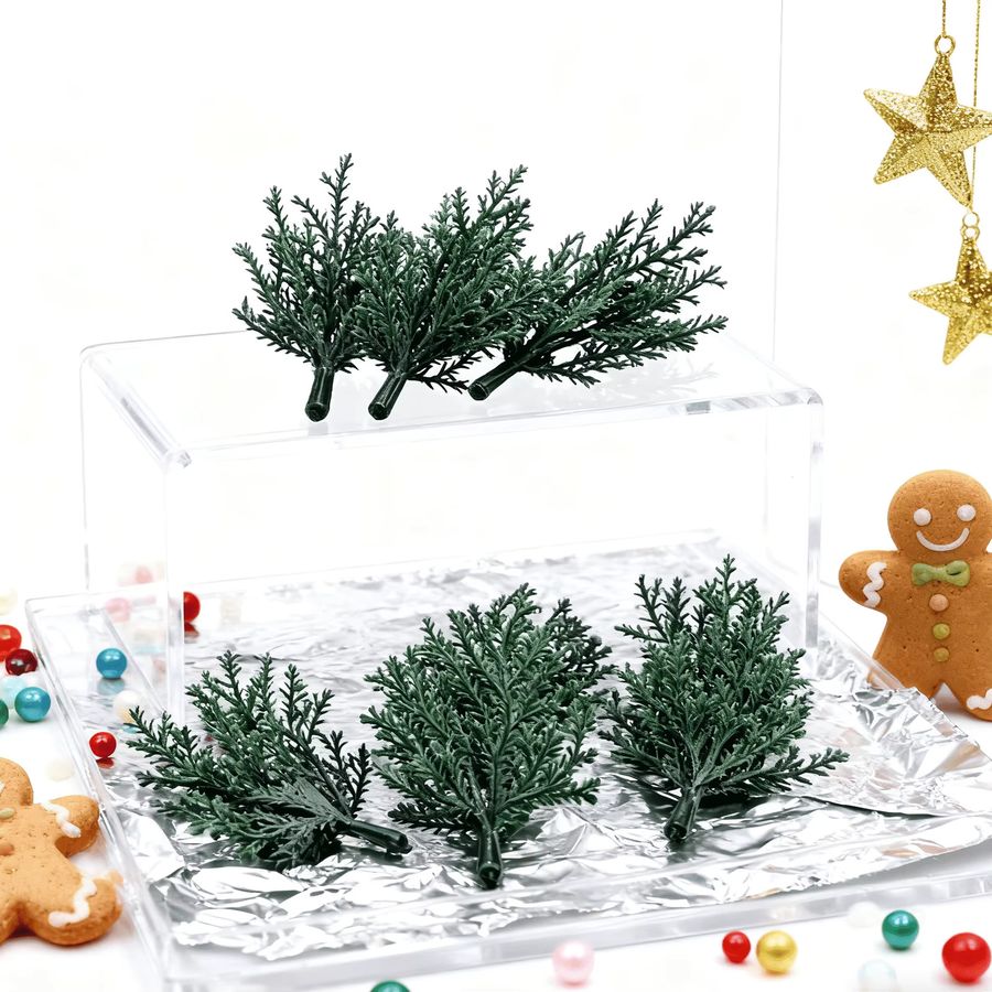 Smr Mini Weihnachtsbaum Künstliche Pflanzen in Grün als Bastelmaterial und Heimdekoration - Bild 3