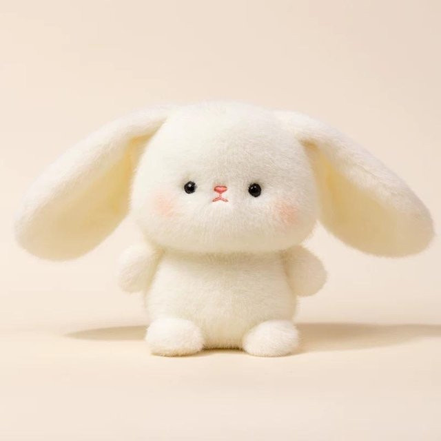 Yiran toy Kawaii Tischbegleiter Plüschtier, Hase Fuchs Hund, Weiß - Bild 1