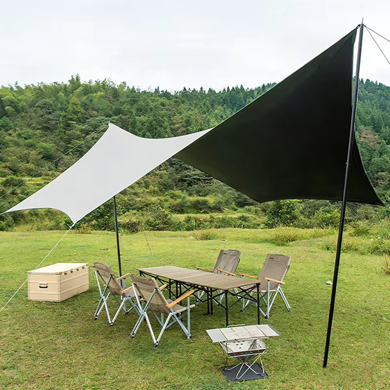 Wasserdichte sechseckige Camping-Zeltplane von HIDE WALKER in Schwarz mit PVC-Beschichtung, B/B/H: 5 x 4,5 m - Bild 1