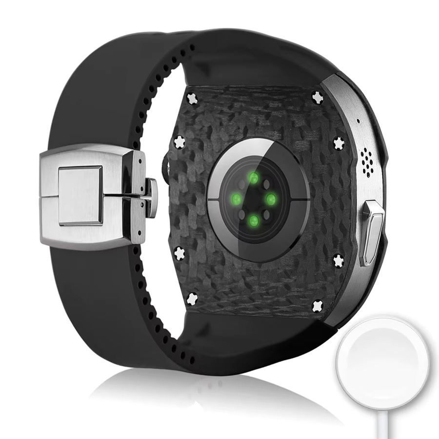 FancyWrist Modifikationskit für Apple Watch Ultra, Titanlegierung, Silikon, Schwarz - Bild 4