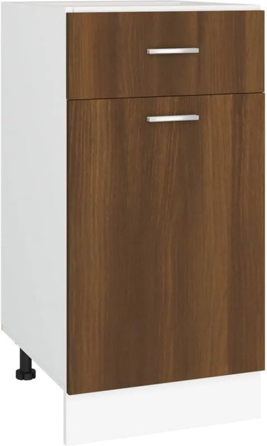 vidaXL Unterschrank mit Schublade Eiche Braun B: 40 cm, T: 46 cm, H: 81,5 cm - Bild 1