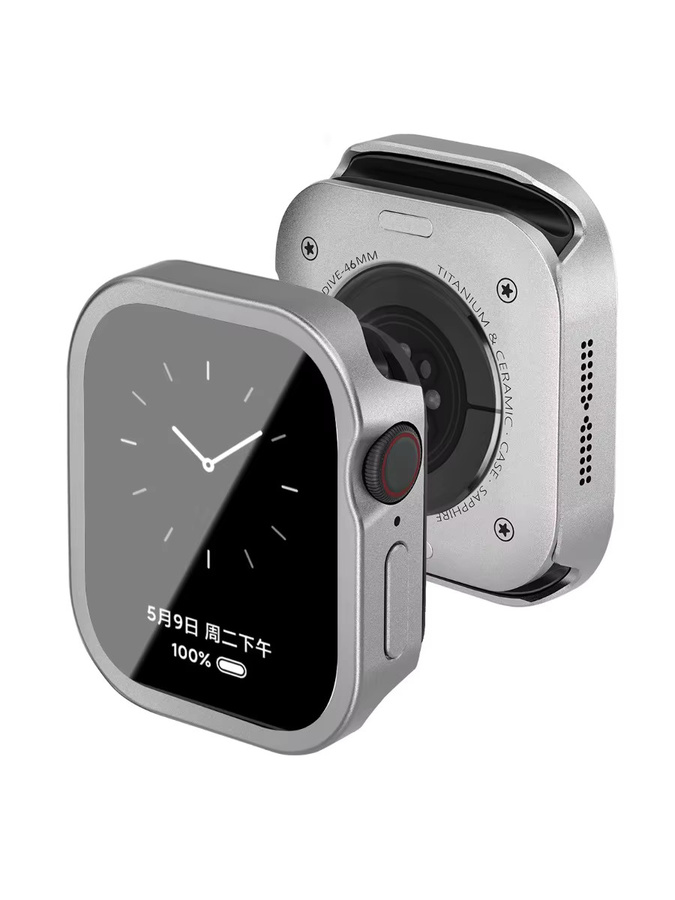 OAKCHARM Schutzhülle für Apple Watch Ultra, Silber, Titan, Silikon, Unisex - Bild 4